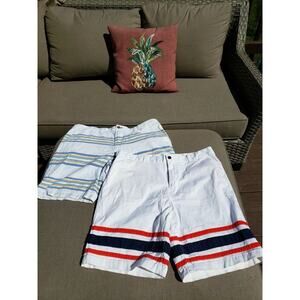 Lot of 2 Tommy Hilfiger Men's Shorts Size 38 Chino Striped white